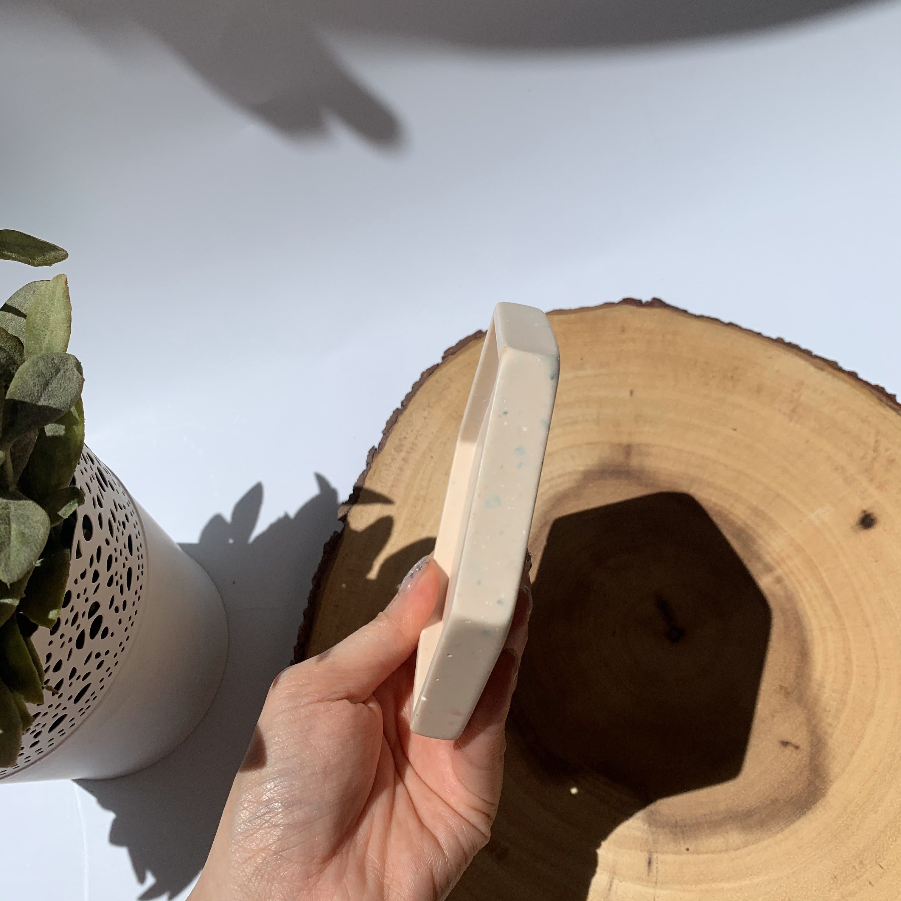 Hexagon Coaster - Pink Speckled