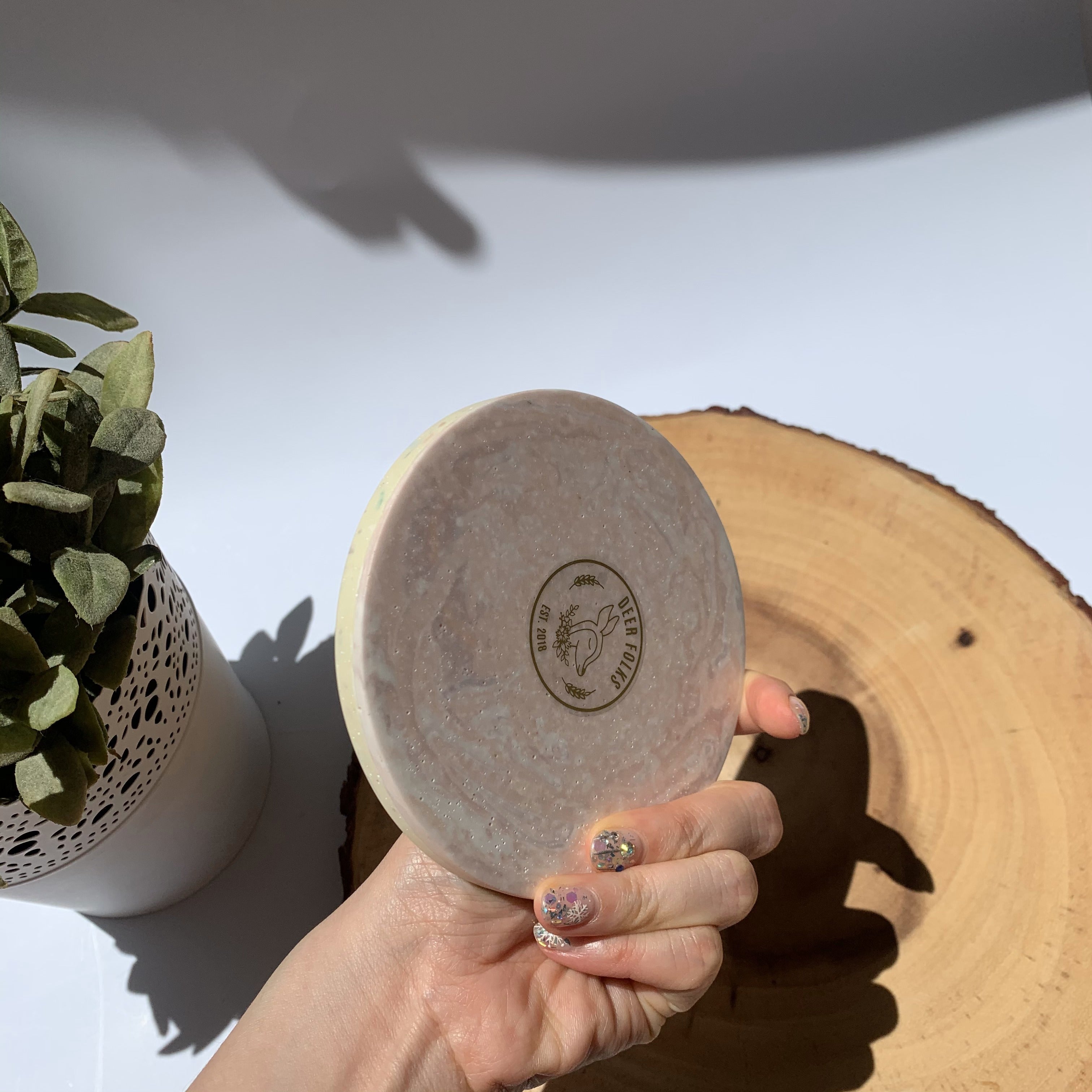 Thin Round Coaster - Lemon Speckled