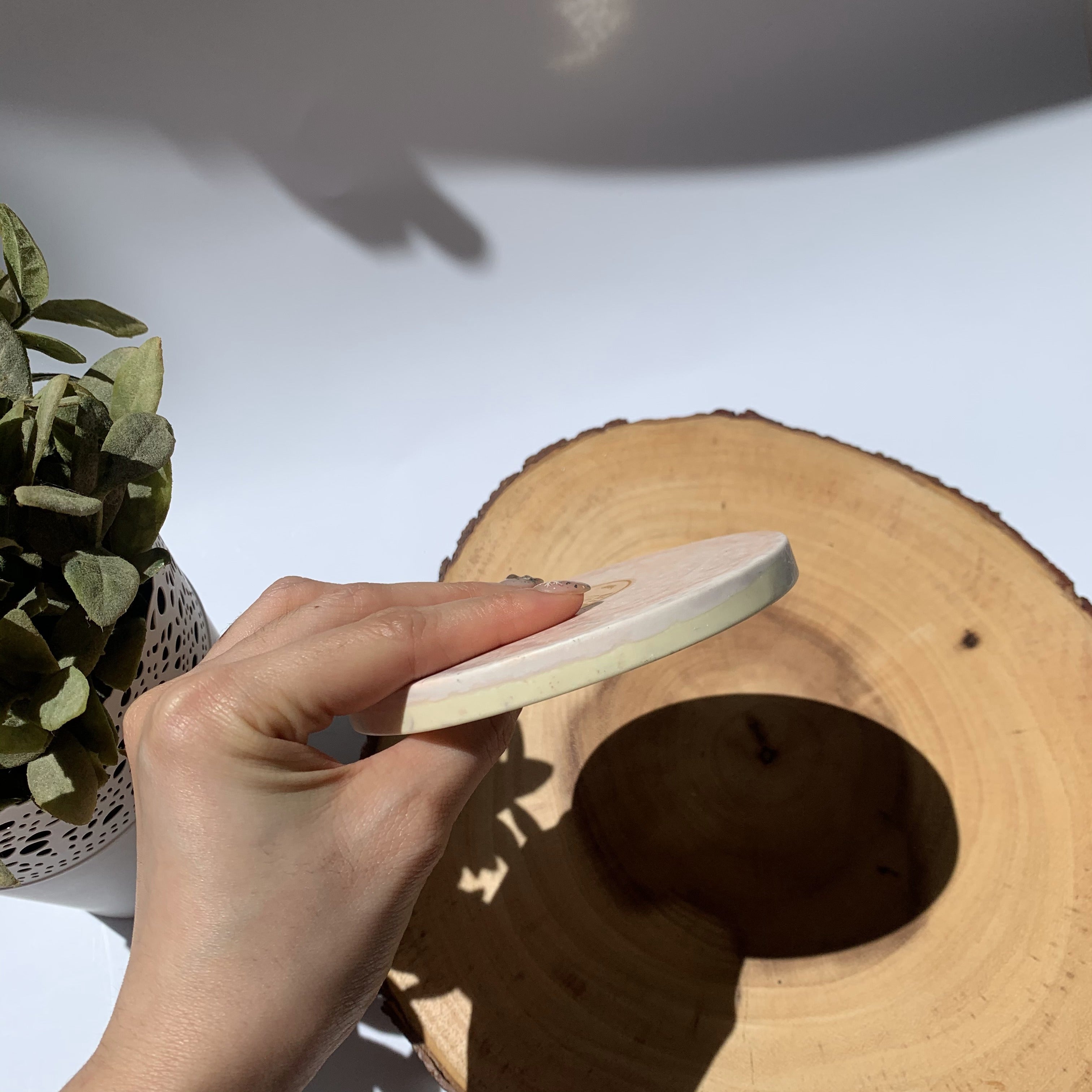 Thin Round Coaster - Lemon Speckled