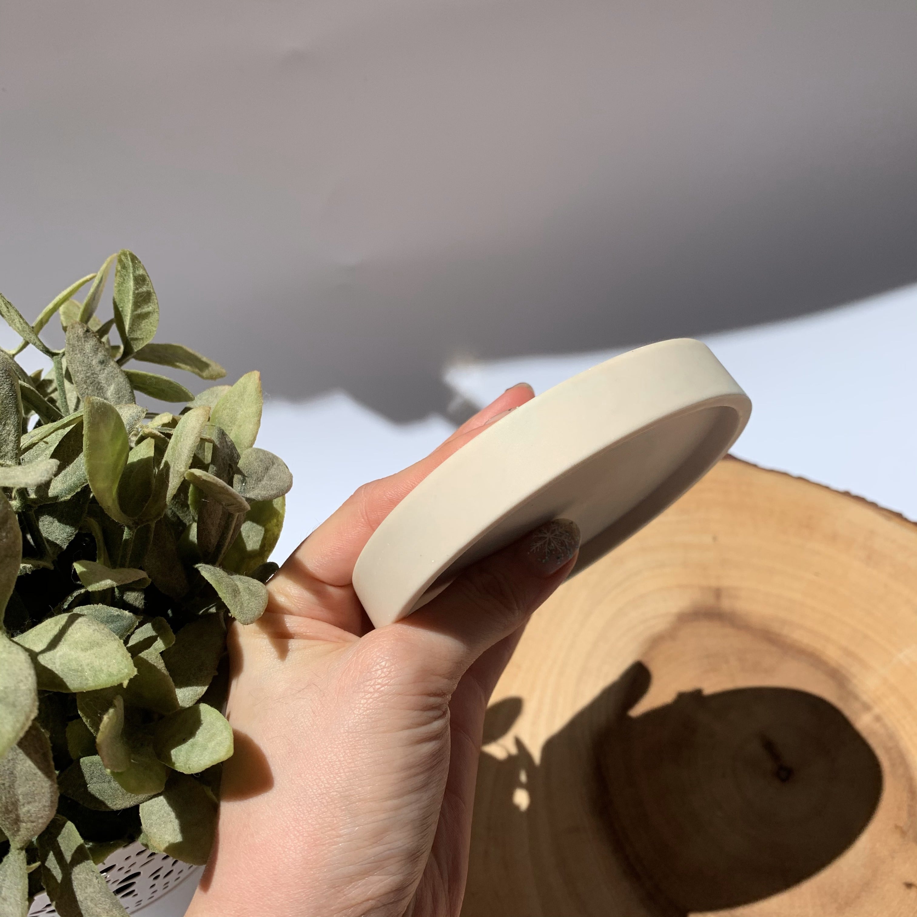 Fat Round Coaster - Misty Watercolour