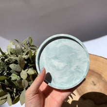 Load image into Gallery viewer, Fat Round Coaster - Dark Sage Marbled
