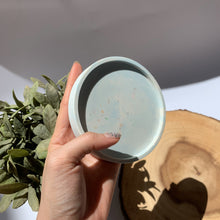 Load image into Gallery viewer, Fat Round Coaster - Blue Watercolour Speckled
