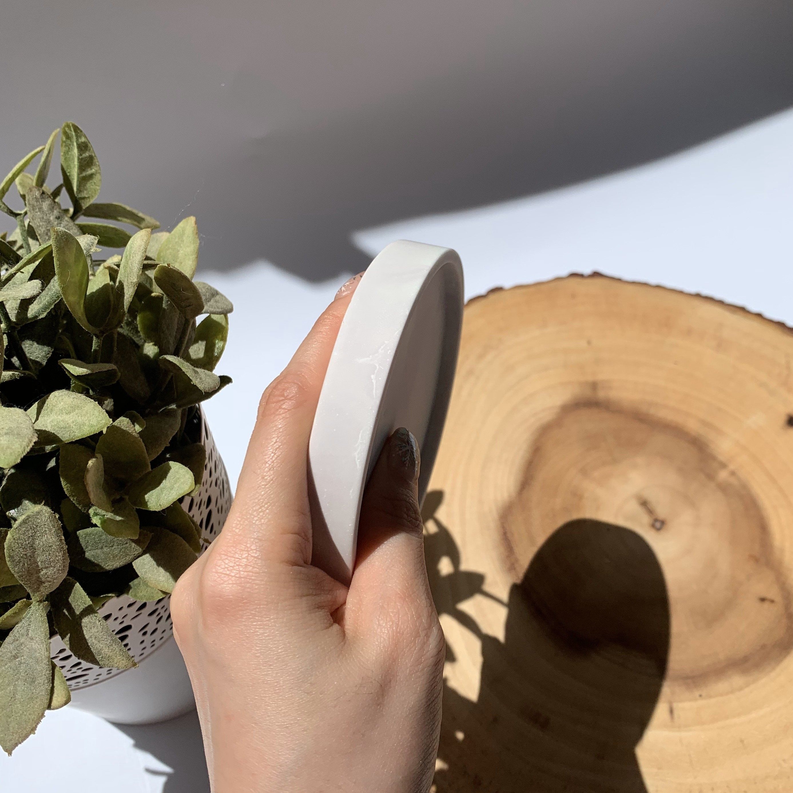 Fat Round Coaster - Lilac Watercolour