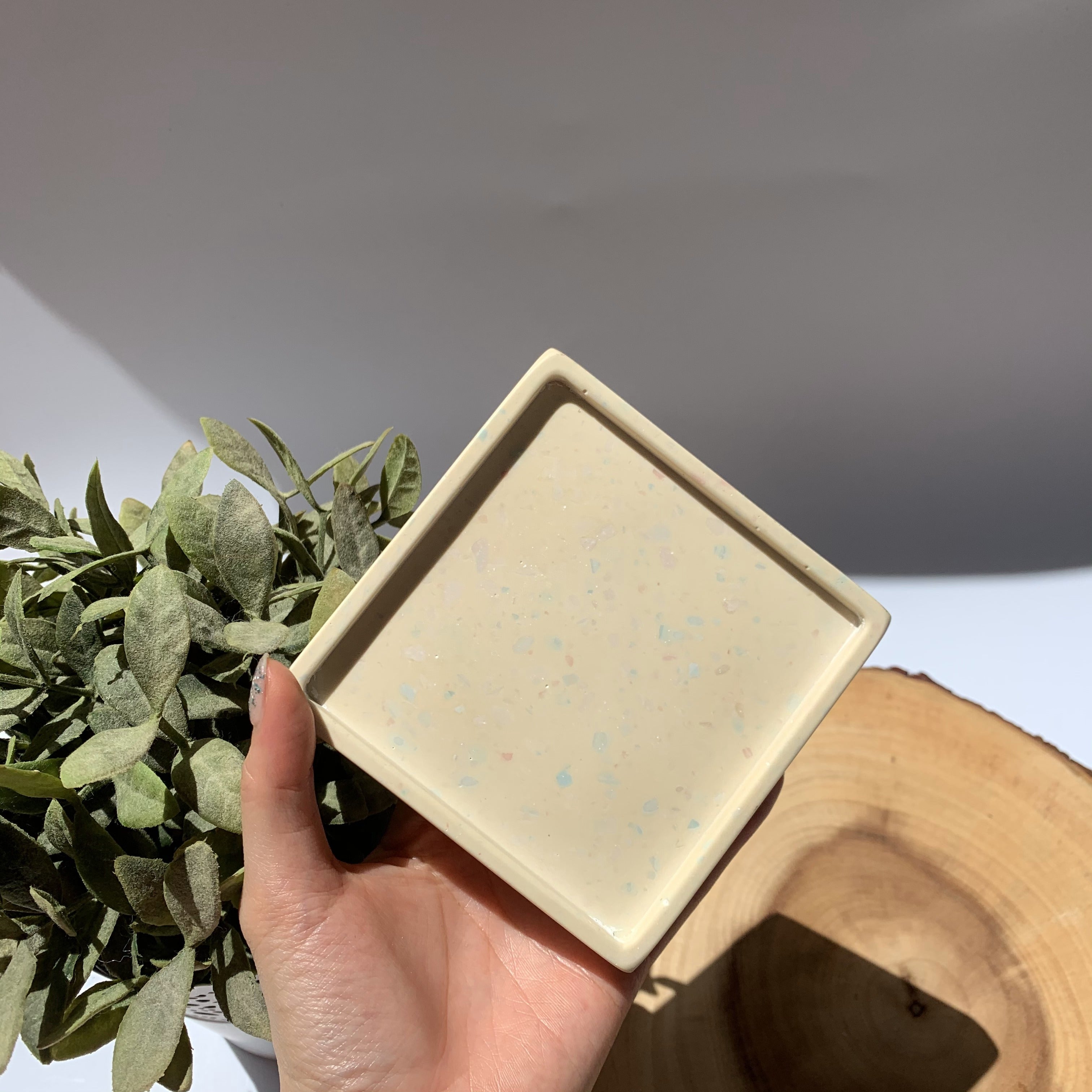 Square Coaster - Butter Speckled